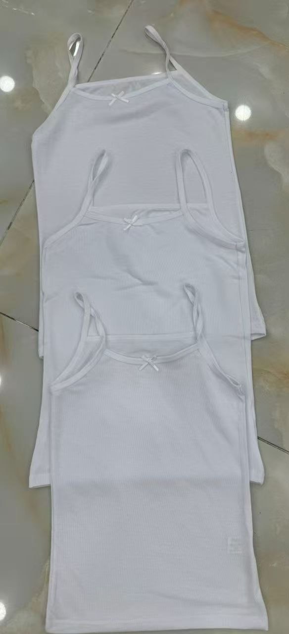 Girls Cotton Singlet  Age 2-14   By 3 pieces  .